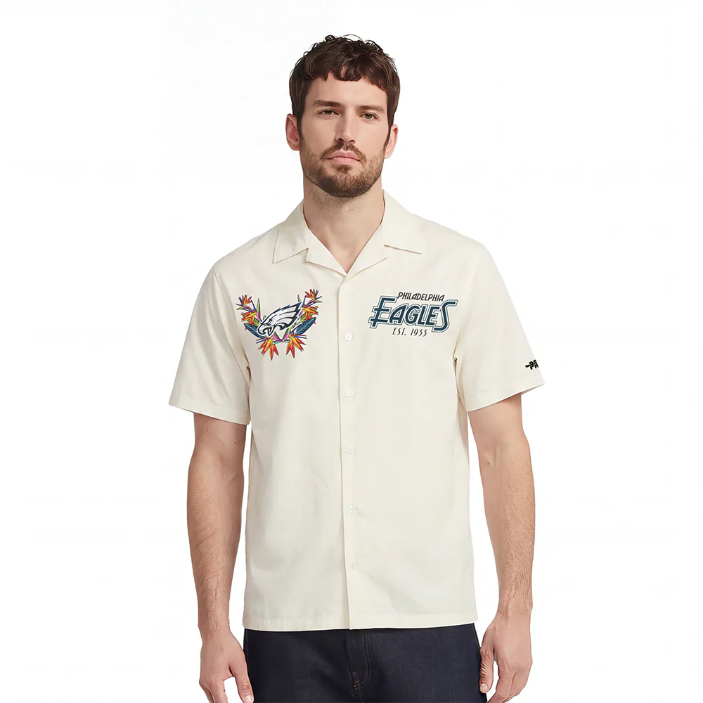 NFL PHILADELPHIA EAGLES PARADISE MEN'S BUTTON DOWN (EGGSHELL)