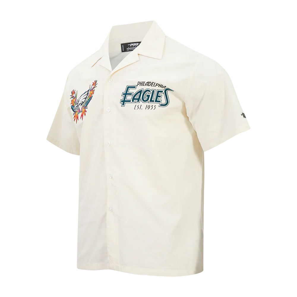 NFL PHILADELPHIA EAGLES PARADISE MEN'S BUTTON DOWN (EGGSHELL) - Image 3