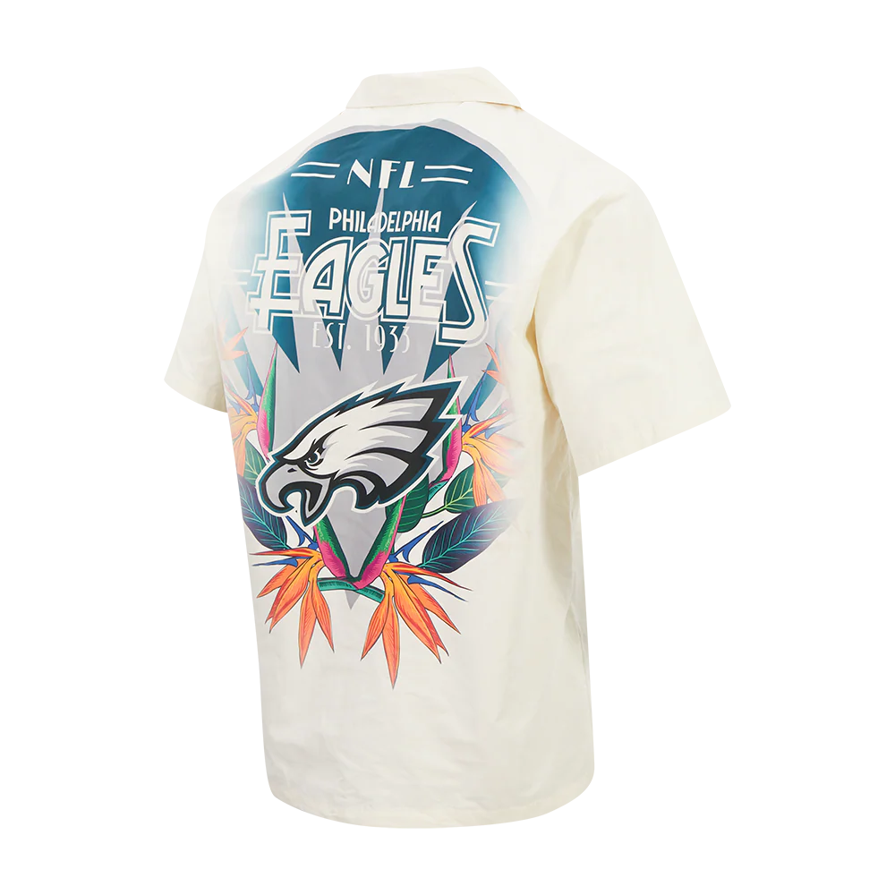 NFL PHILADELPHIA EAGLES PARADISE MEN'S BUTTON DOWN (EGGSHELL) - Image 4