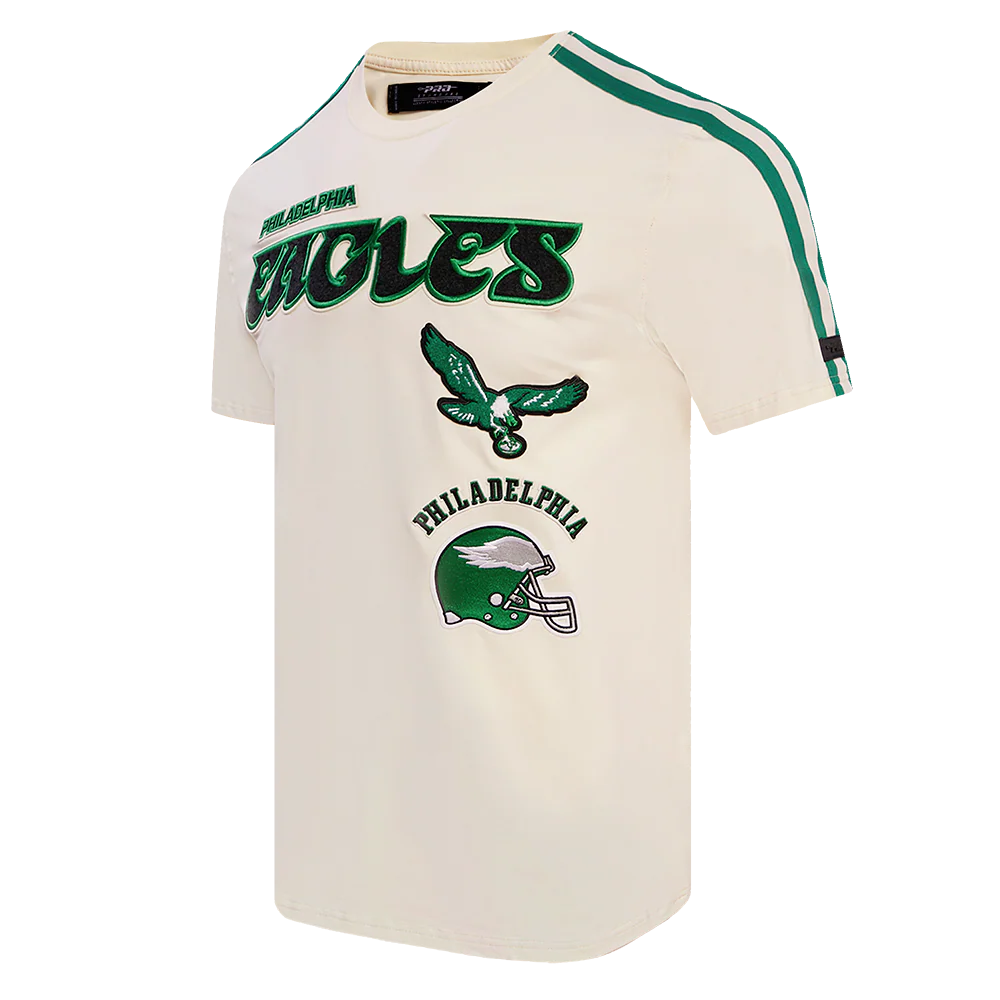 NFL PHILADELPHIA EAGLES RETRO CLASSIC MEN'S STRIPED TEE (EGGSHELL/ KELLY GREEN) - Image 2