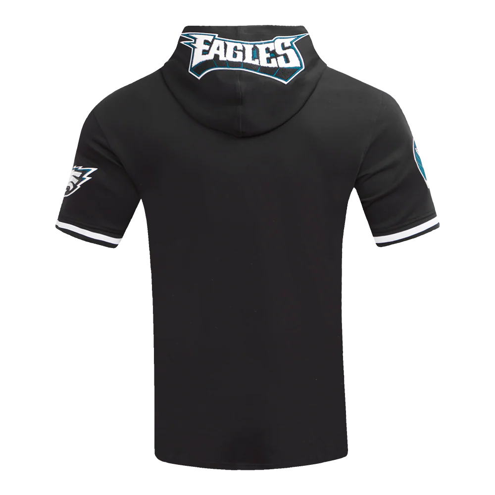 NFL PHILADELPHIA EAGLES JALEN HURTS #1 MEN'S SHORT SLEEVE PULLOVER HOODIE (BLACK) - Image 4