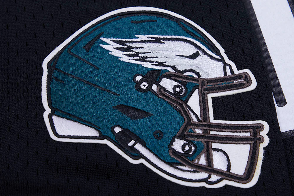 NFL PHILADELPHIA EAGLES JALEN HURTS #1 MEN'S MESH BUTTON DOWN SHIRT (BLACK) - Image 6
