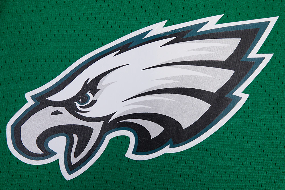 NFL PHILADELPHIA EAGLES JALEN HURTS #1 MEN'S MESH BUTTON DOWN SHIRT (KELLY GREEN) - Image 5