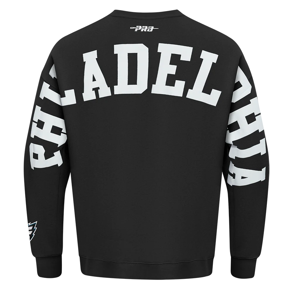 NFL PHILADELPHIA EAGLES WINGSPAN MEN'S DROP SHOULDER LONG SLEEVE TEE (BLACK) - Image 5