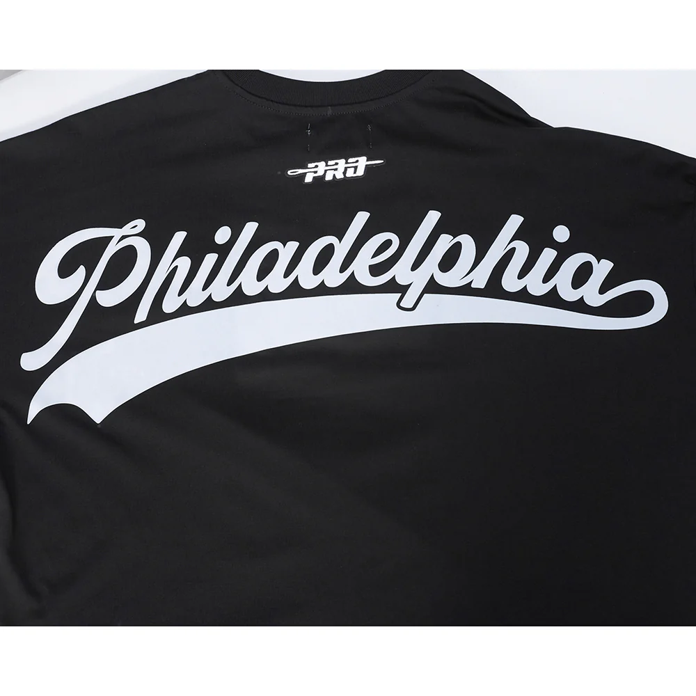 NFL PHILADELPHIA EAGLES LIVING LARGE MEN'S DROP SHOULDER LS TEE (BLACK) - Image 5
