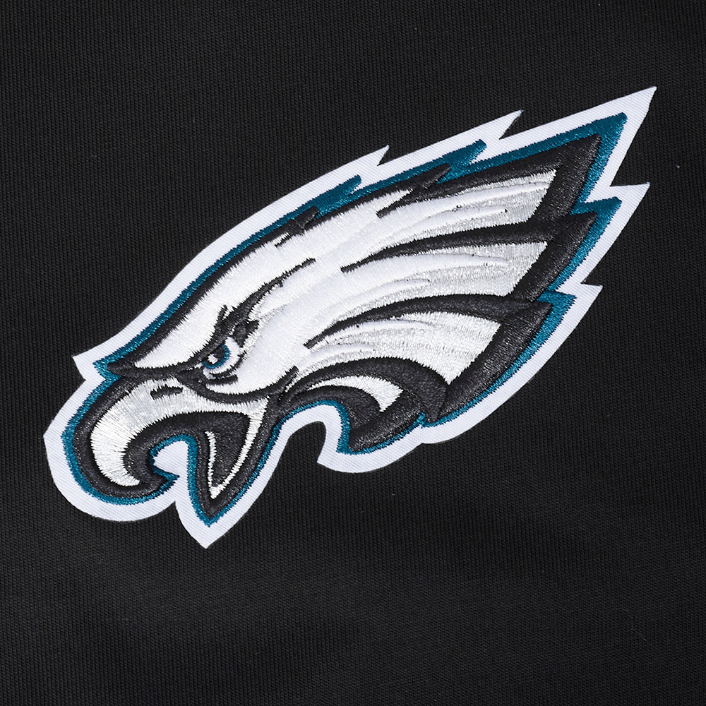 NFL PHILADELPHIA EAGLES LIVING LARGE MEN'S DROP SHOULDER LS TEE (BLACK) - Image 7