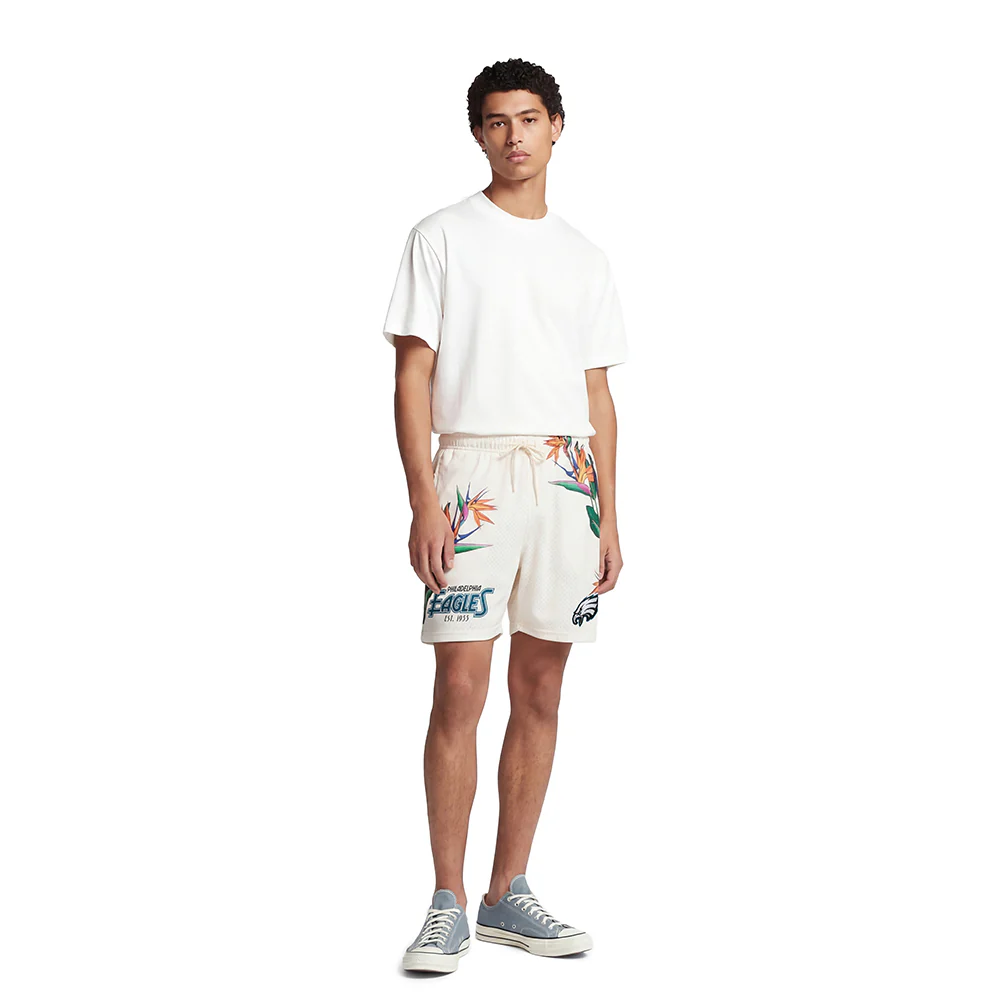 NFL PHILADELPHIA EAGLES PARADISE MEN'S MESH SHORT (EGGSHELL) - Image 3