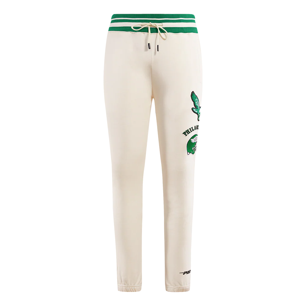 NFL PHILADELPHIA EAGLES RETRO CLASSIC MEN'S SWEATPANT (EGGSHELL/ KELLY GREEN) - Image 2