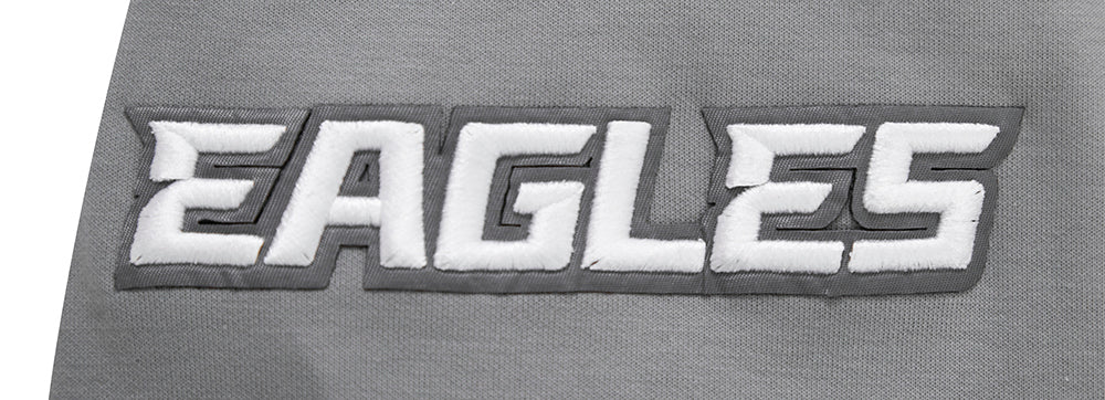 NFL PHILADELPHIA EAGLES CLASSIC CHENILLE MEN'S DOUBLE KNIT FULL ZIP HOODIE (GRAY) - Image 6