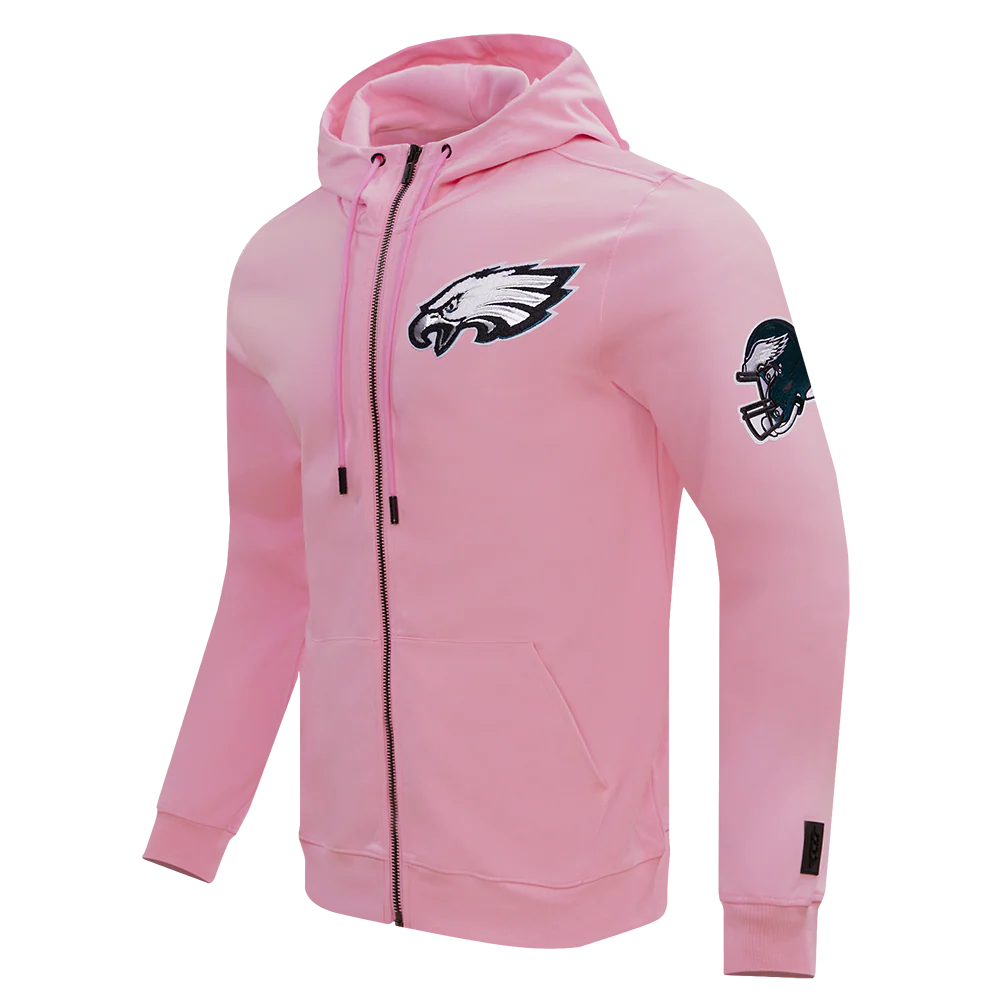 NFL PHILADELPHIA EAGLES CLASSIC CHENILLE MEN'S FZ HOODIE (PINK) - Image 2