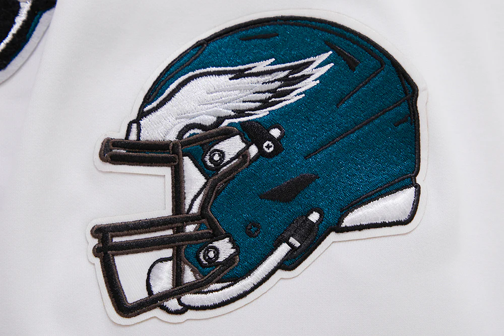 NFL PHILADELPHIA EAGLES CLASSIC CHENILLE MEN'S DOUBLE KNIT FULL ZIP HOODIE (WHITE) - Image 8