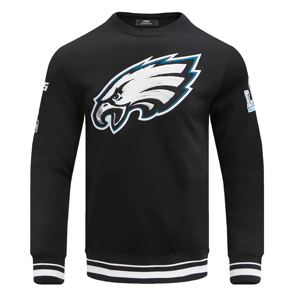 NFL PHILADELPHIA EAGLES MASHUP MEN'S RIB CREWNECK (BLACK)