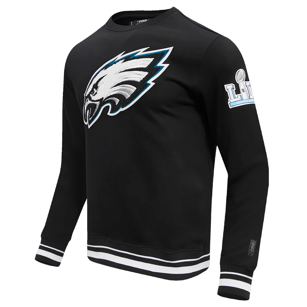 NFL PHILADELPHIA EAGLES MASHUP MEN'S RIB CREWNECK (BLACK) - Image 2