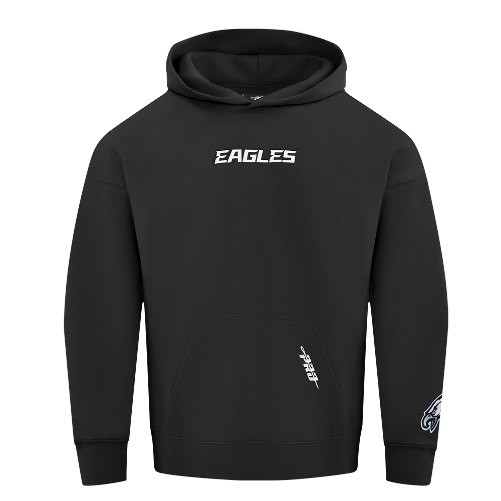NFL PHILADELPHIA EAGLES WINGSPAN MEN'S DROP SHOULDER FLEECE PULLOVER HOODIE (BLACK) - Image 3