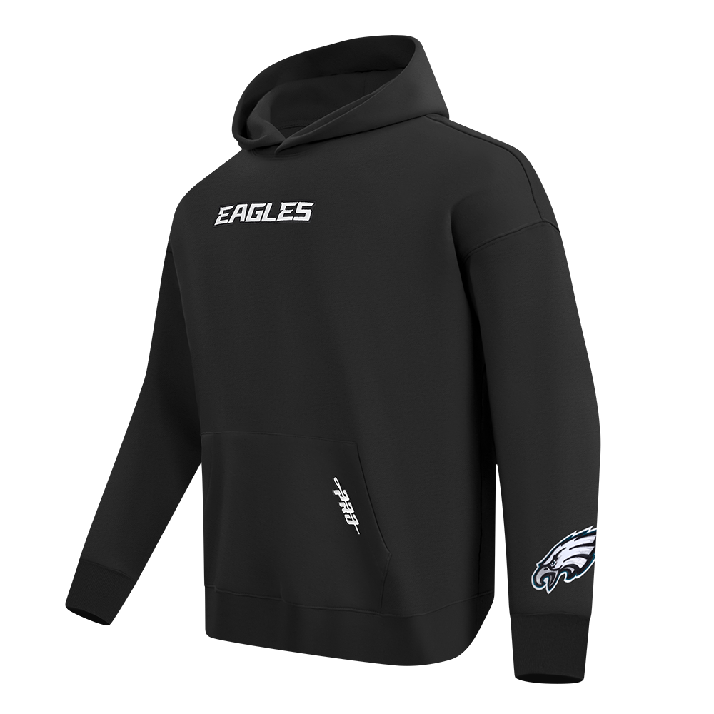 NFL PHILADELPHIA EAGLES WINGSPAN MEN'S DROP SHOULDER FLEECE PULLOVER HOODIE (BLACK) - Image 4
