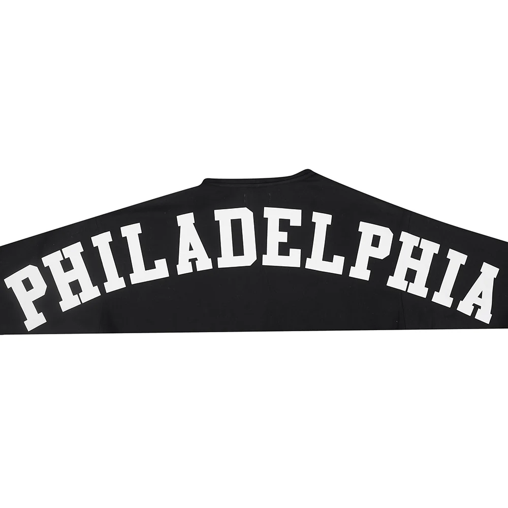 NFL PHILADELPHIA EAGLES WINGSPAN MEN'S DROP SHOULDER FLEECE PULLOVER HOODIE (BLACK) - Image 7