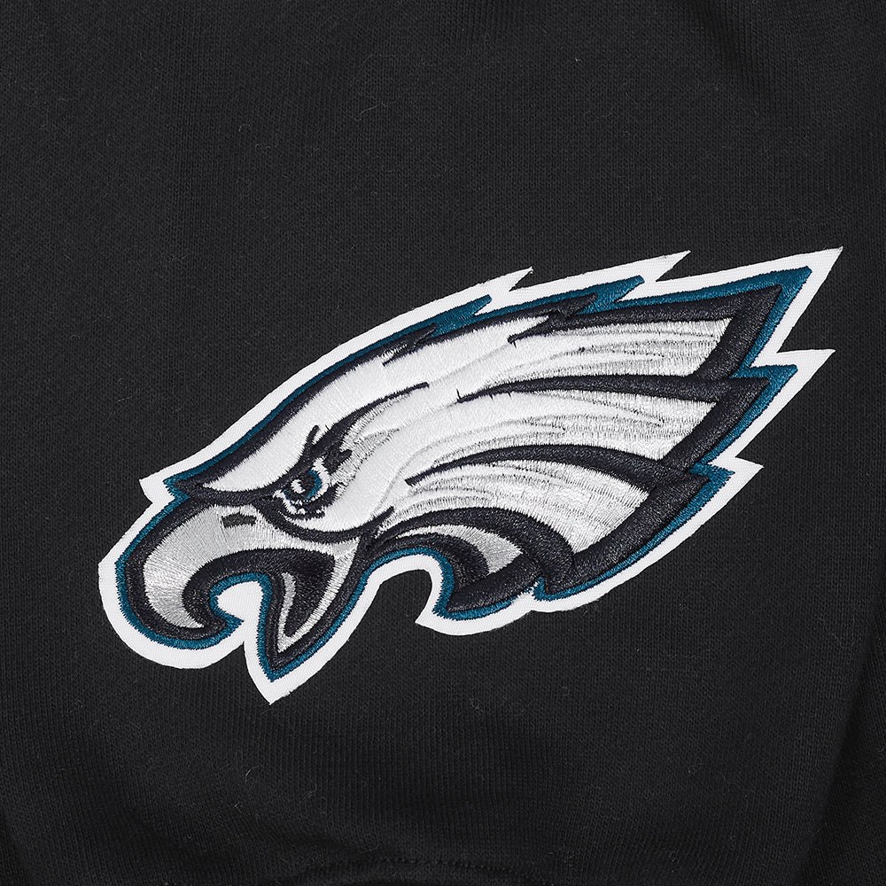 NFL PHILADELPHIA EAGLES WINGSPAN MEN'S DROP SHOULDER FLEECE PULLOVER HOODIE (BLACK) - Image 8