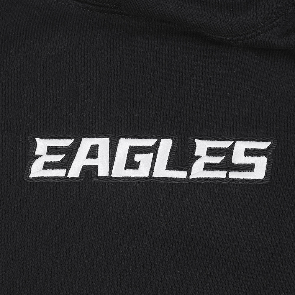 NFL PHILADELPHIA EAGLES WINGSPAN MEN'S DROP SHOULDER FLEECE PULLOVER HOODIE (BLACK) - Image 9