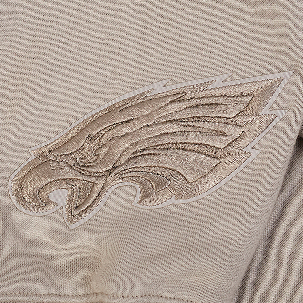 NFL PHILADELPHIA EAGLES WINGSPAN MEN'S DROP SHOULDER FLEECE PULLOVER HOODIE (TAUPE) - Image 8