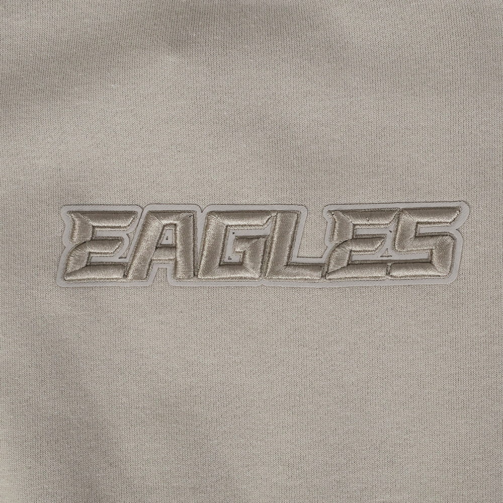 NFL PHILADELPHIA EAGLES WINGSPAN MEN'S DROP SHOULDER FLEECE CREWNECK (TAUPE) - Image 11
