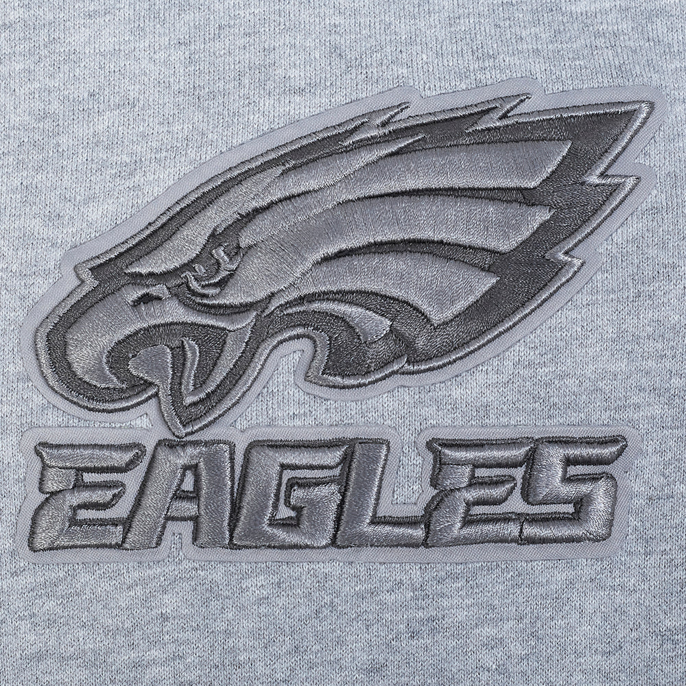 NFL PHILADELPHIA EAGLES REVERSE FRENCH TERRY MEN'S DROP SHOULDER FLC (DARK HEATHER GRAY) - Image 6
