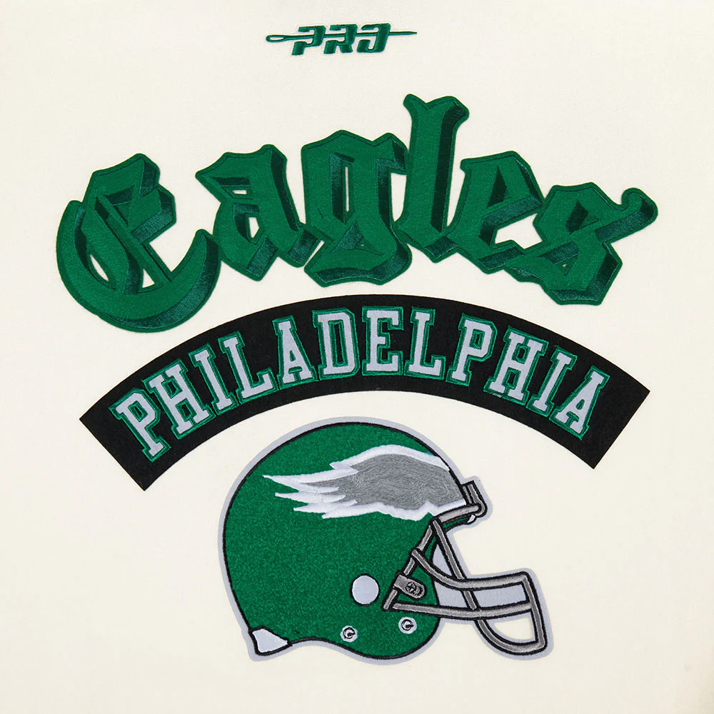 NFL PHILADELPHIA EAGLES BEST OF MEN'S DROP SHOULDER PO HOODIE (EGGSHELL) - Image 16