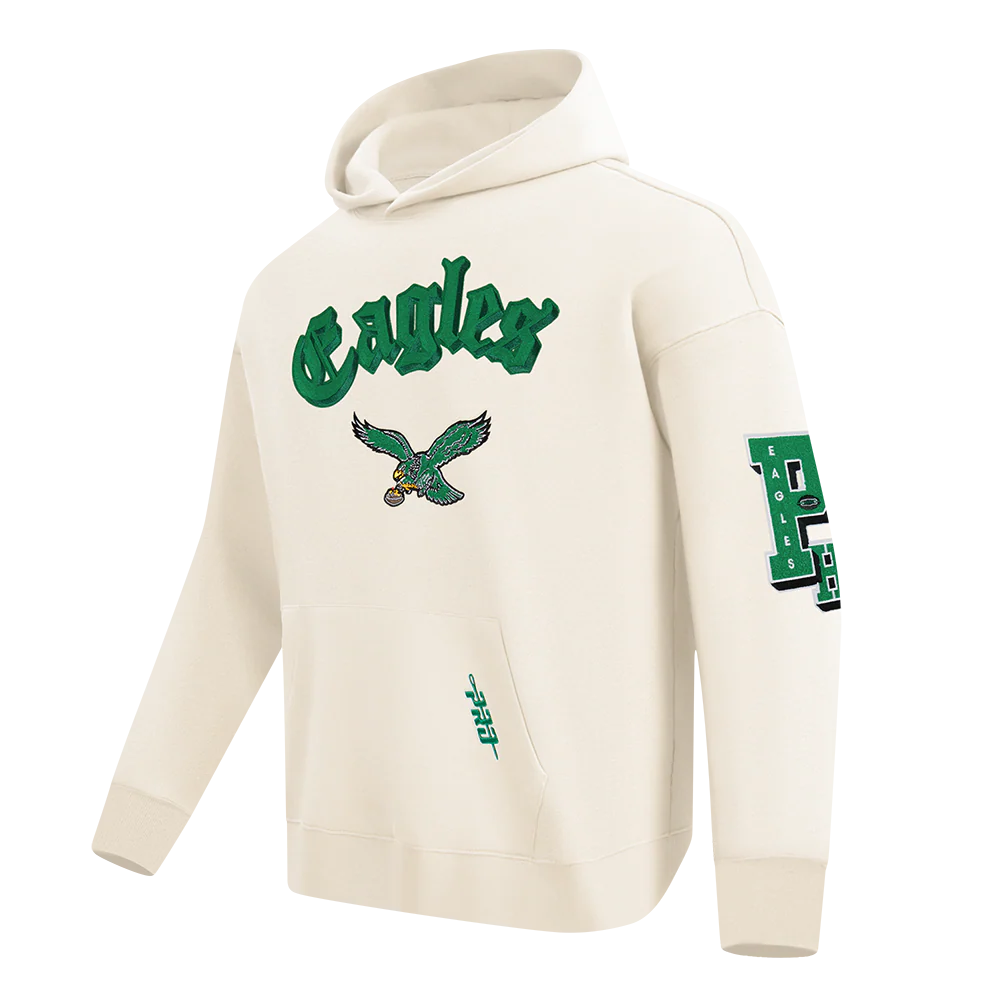 NFL PHILADELPHIA EAGLES BEST OF MEN'S DROP SHOULDER PO HOODIE (EGGSHELL) - Image 3