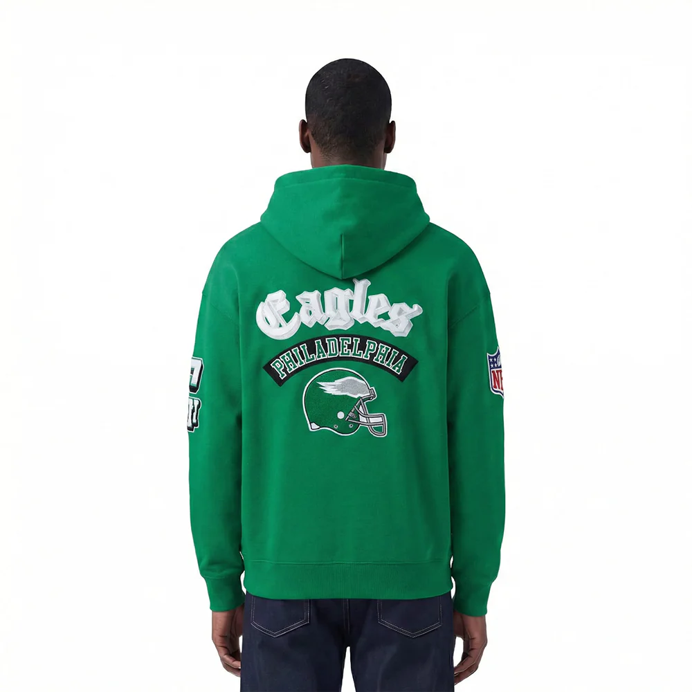 NFL PHILADELPHIA EAGLES BEST OF MEN'S DROP SHOULDER PO HOODIE (KELLY GREEN)