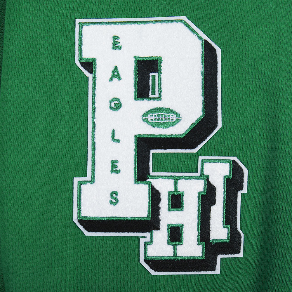 NFL PHILADELPHIA EAGLES BEST OF MEN'S DROP SHOULDER PO HOODIE (KELLY GREEN) - Image 10