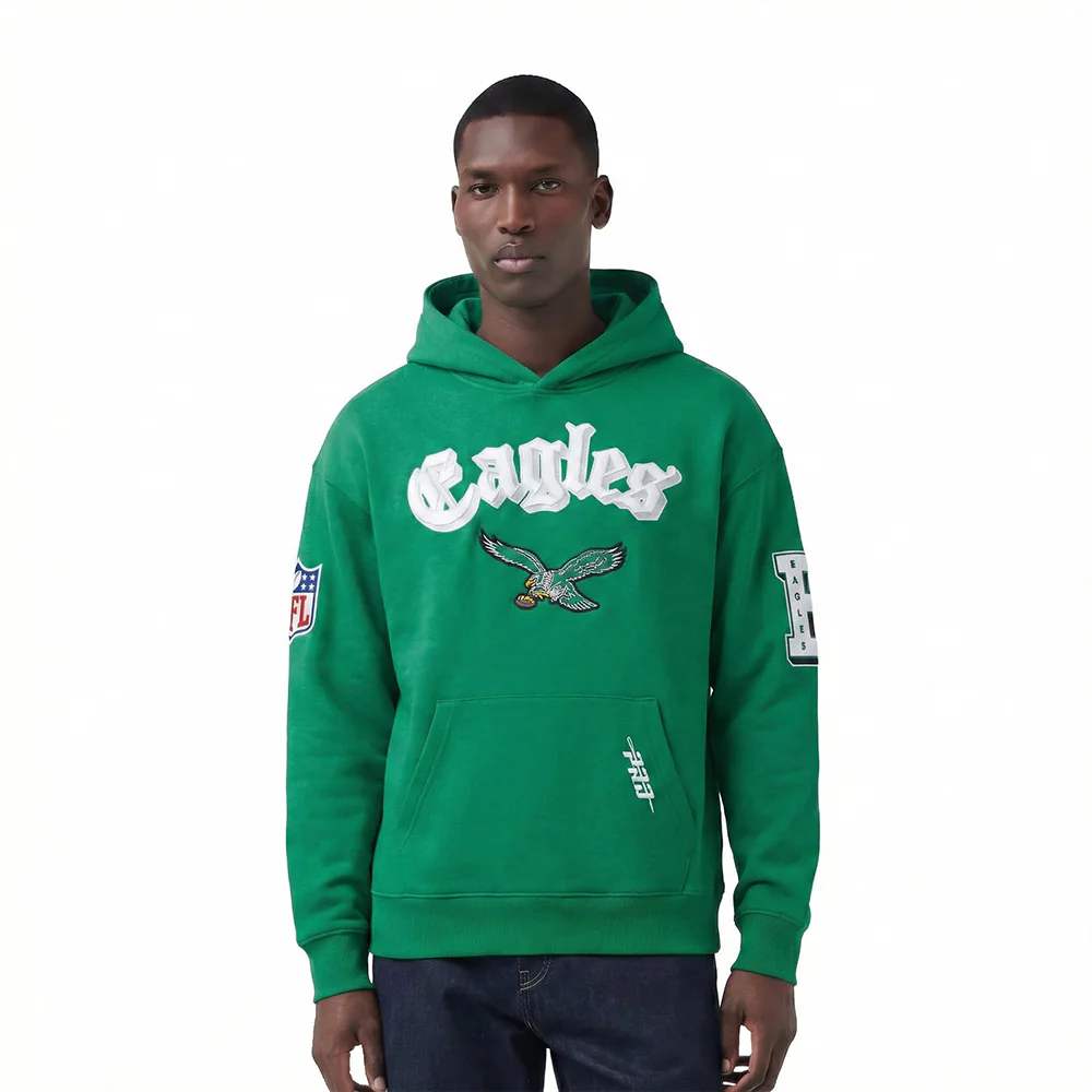 NFL PHILADELPHIA EAGLES BEST OF MEN'S DROP SHOULDER PO HOODIE (KELLY GREEN) - Image 2