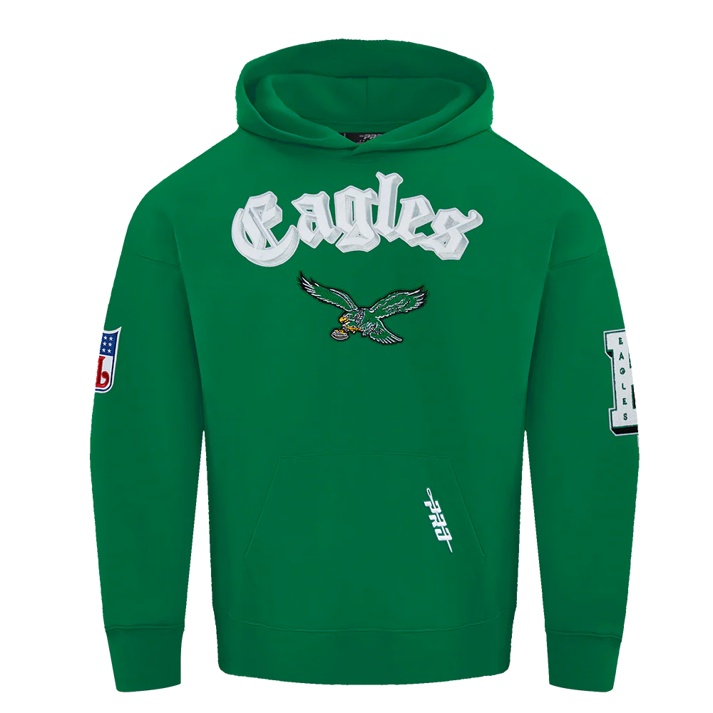NFL PHILADELPHIA EAGLES BEST OF MEN'S DROP SHOULDER PO HOODIE (KELLY GREEN) - Image 3
