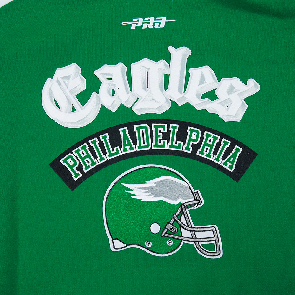 NFL PHILADELPHIA EAGLES BEST OF MEN'S DROP SHOULDER PO HOODIE (KELLY GREEN) - Image 8