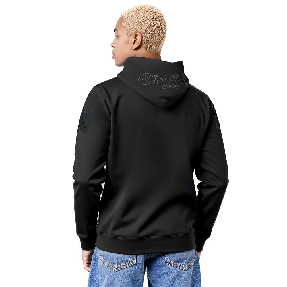 NFL PHILADELPHIA EAGLES BLACKOUT MEN'S DROP SHOULDER FLC PO HOODIE (BLACK) - Image 2