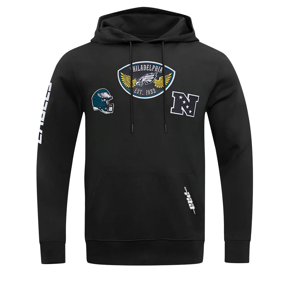 NFL PHILADELPHIA EAGLES BORN FOR SPORT MEN'S FLC PO HOODIE (BLACK)