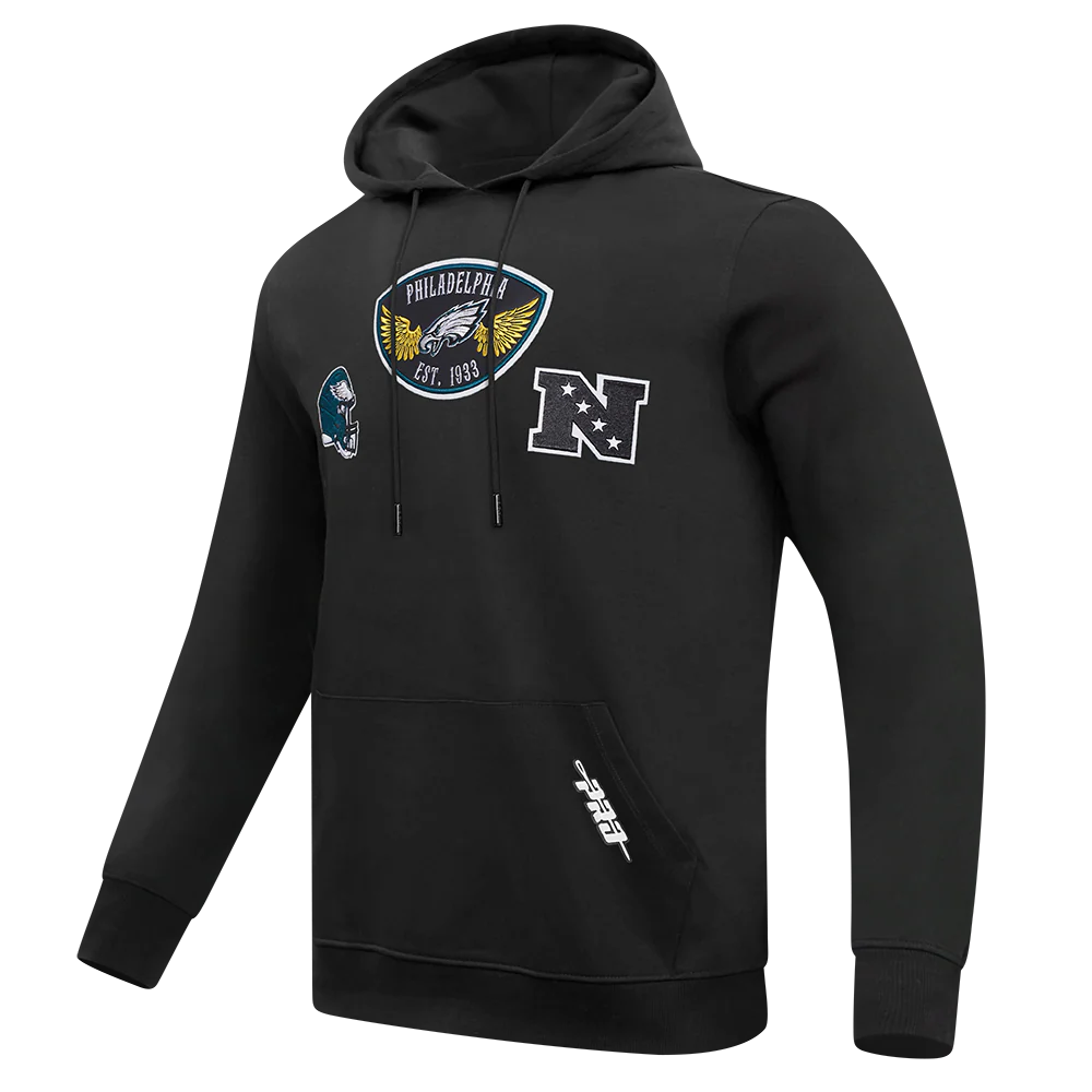 NFL PHILADELPHIA EAGLES BORN FOR SPORT MEN'S FLC PO HOODIE (BLACK) - Image 2