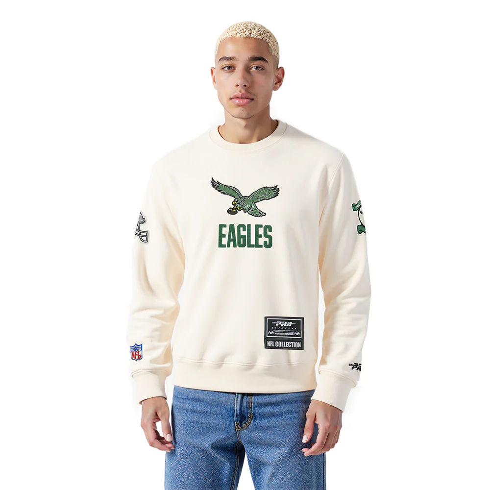 NFL PHILADELPHIA EAGLES MODERN ORIGINALS MEN'S FLC CREWNECK (EGGSHELL)