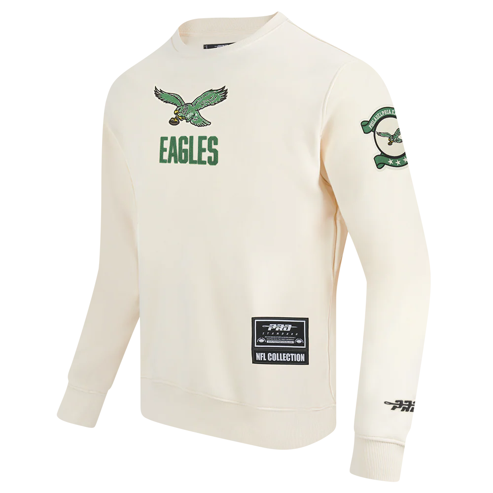 NFL PHILADELPHIA EAGLES MODERN ORIGINALS MEN'S FLC CREWNECK (EGGSHELL) - Image 3