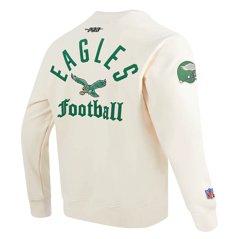NFL PHILADELPHIA EAGLES MODERN ORIGINALS MEN'S FLC CREWNECK (EGGSHELL) - Image 4