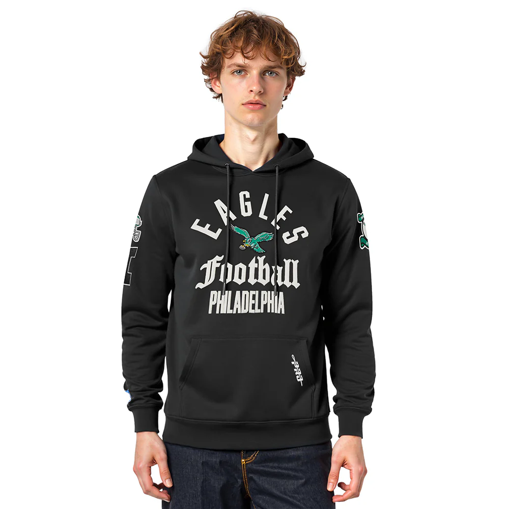 NFL PHILADELPHIA EAGLES MODERN ORIGINALS MEN'S FLC PO HOODIE (BLACK)