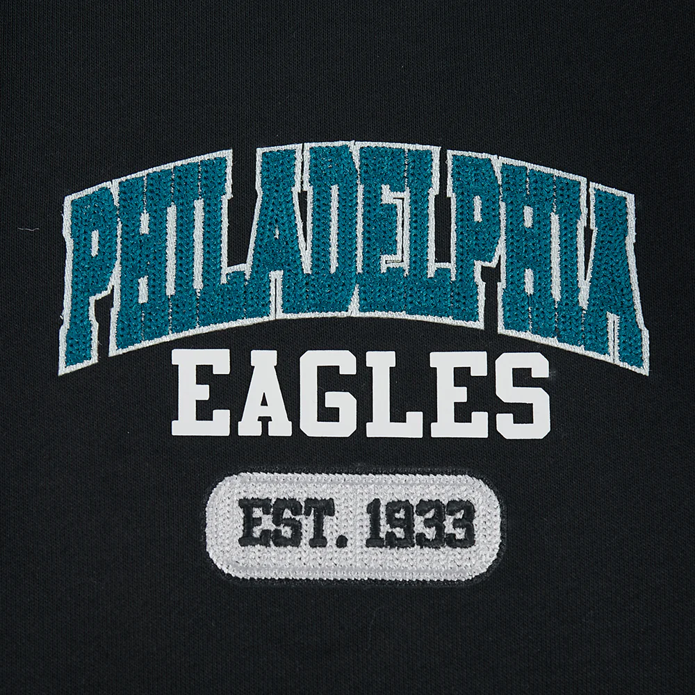 NFL PHILADELPHIA EAGLES CITY ARCH MEN'S FLC 1/4 ZIP (BLACK) - Image 7