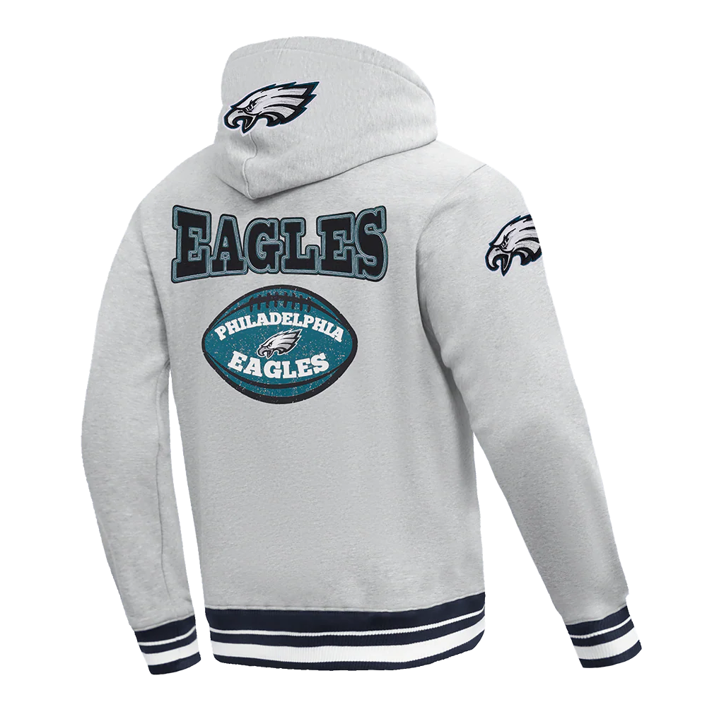 NFL PHILADELPHIA EAGLES DAY ONE MEN'S PULL OVER HOODIE (HEATHER GRAY/BLACK) - Image 4