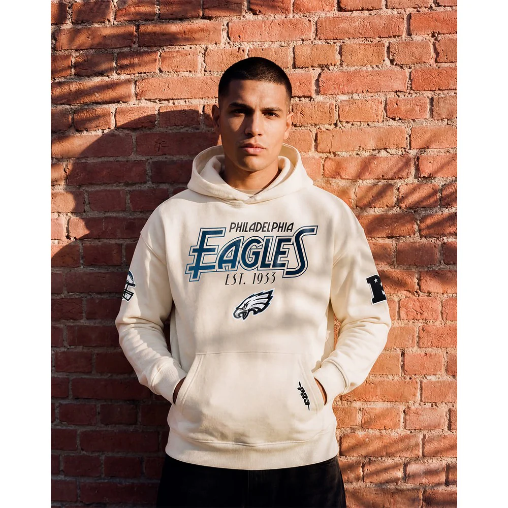 NFL PHILADELPHIA EAGLES PARADISE MEN'S PULL OVER HOODIE (EGGSHELL)