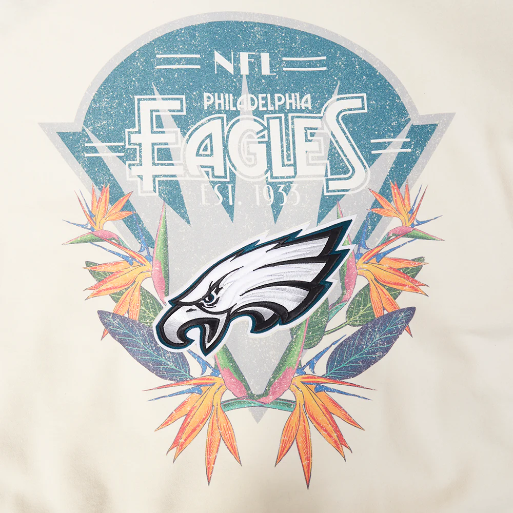 NFL PHILADELPHIA EAGLES PARADISE MEN'S PULL OVER HOODIE (EGGSHELL) - Image 10
