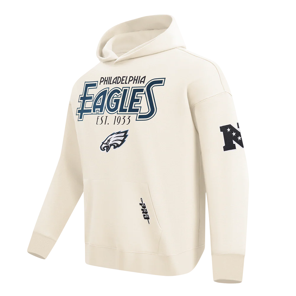 NFL PHILADELPHIA EAGLES PARADISE MEN'S PULL OVER HOODIE (EGGSHELL) - Image 4