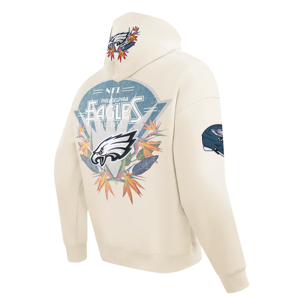 NFL PHILADELPHIA EAGLES PARADISE MEN'S PULL OVER HOODIE (EGGSHELL) - Image 5