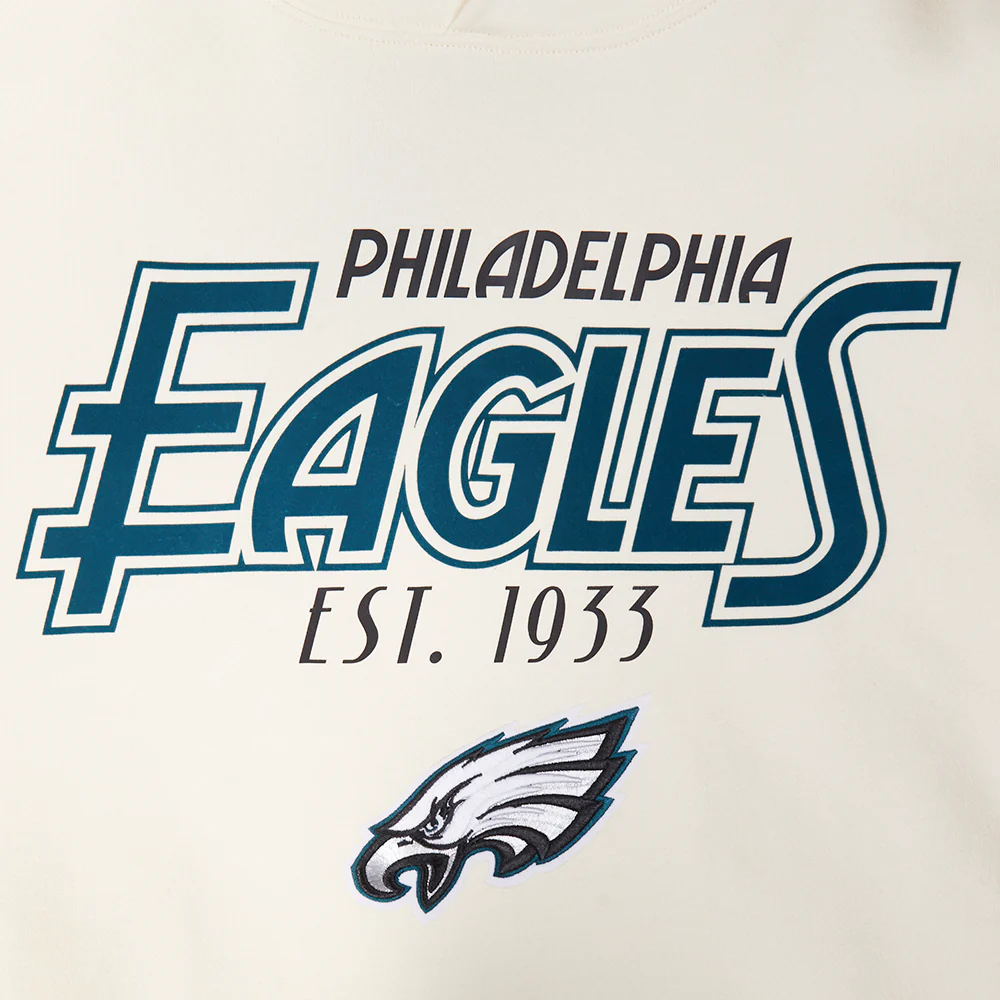 NFL PHILADELPHIA EAGLES PARADISE MEN'S PULL OVER HOODIE (EGGSHELL) - Image 6