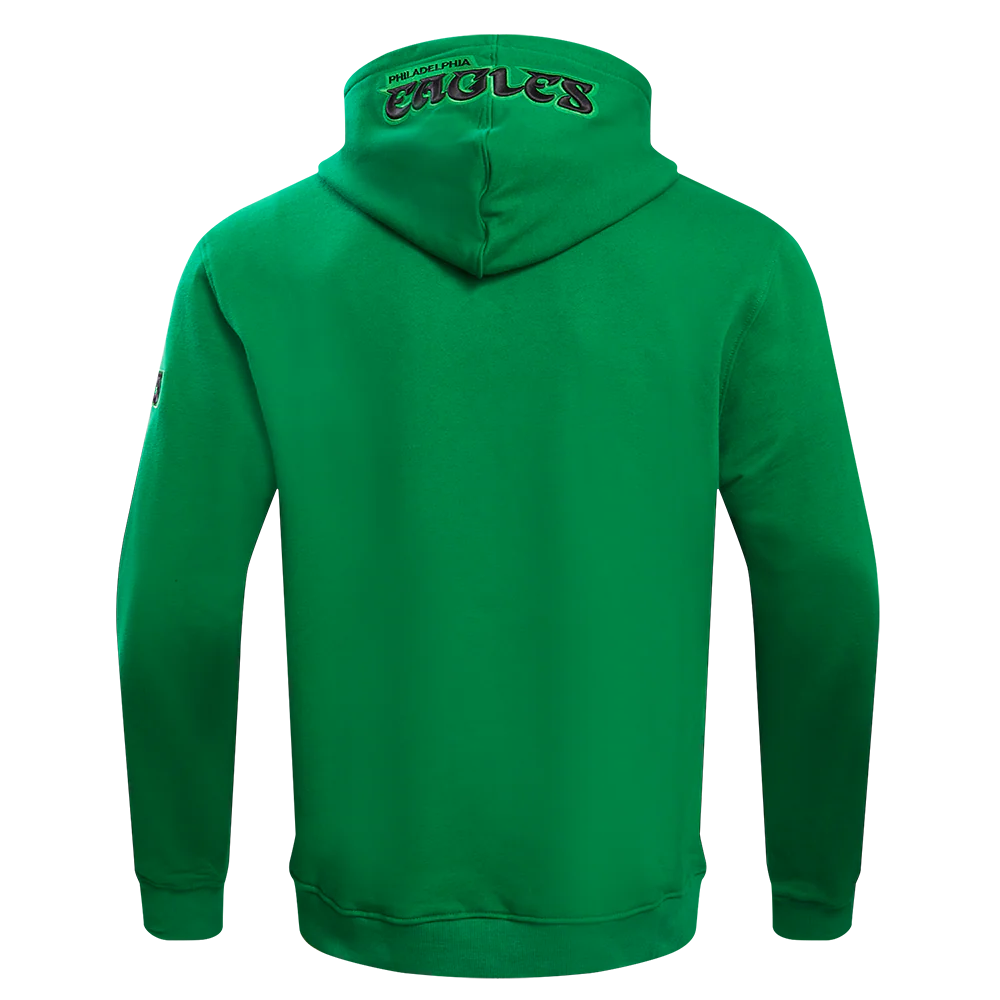 NFL PHILADELPHIA EAGLES RETRO OLD ENGLISH MEN'S PULLOVER HOODIE (KELLY GREEN) - Image 4