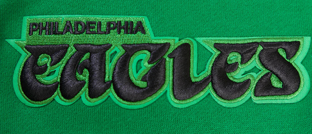 NFL PHILADELPHIA EAGLES RETRO OLD ENGLISH MEN'S PULLOVER HOODIE (KELLY GREEN) - Image 8