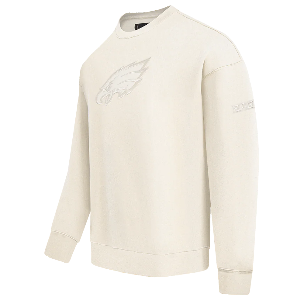 NFL PHILADELPHIA EAGLES NEUTRAL DROP SHOULDER FLEECE CREWNECK (EGGSHELL) - Image 4