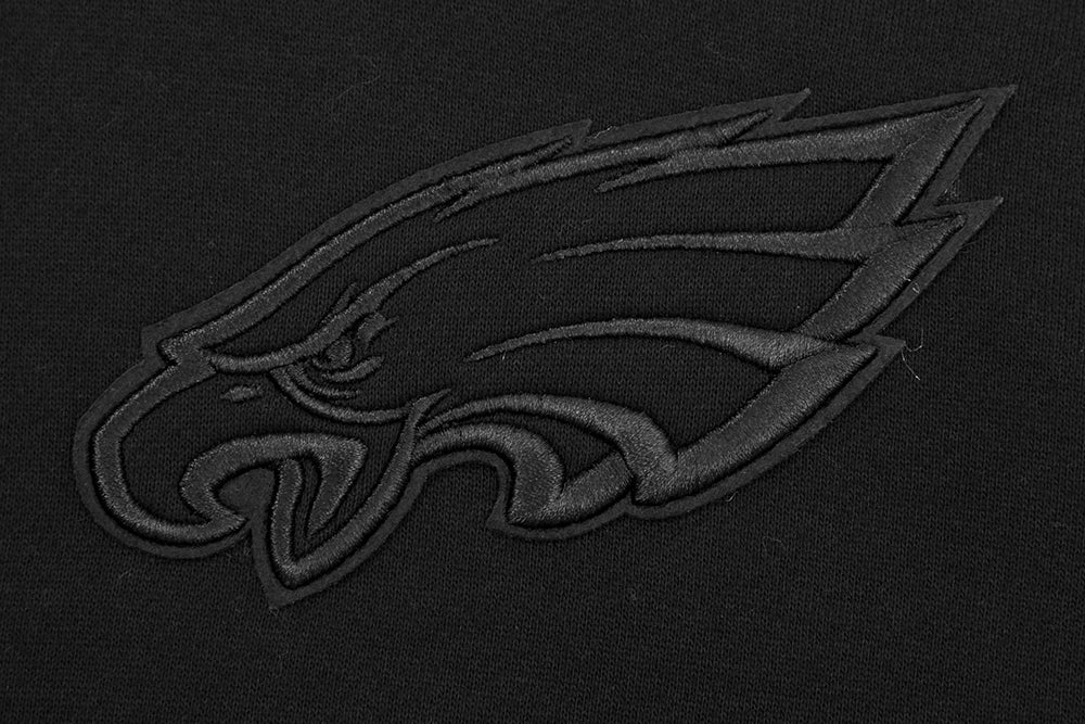 NFL PHILADELPHIA EAGLES NEUTRAL DROP SHOULDER MEN'S PULLOVER HOODIE (BLACK) - Image 5